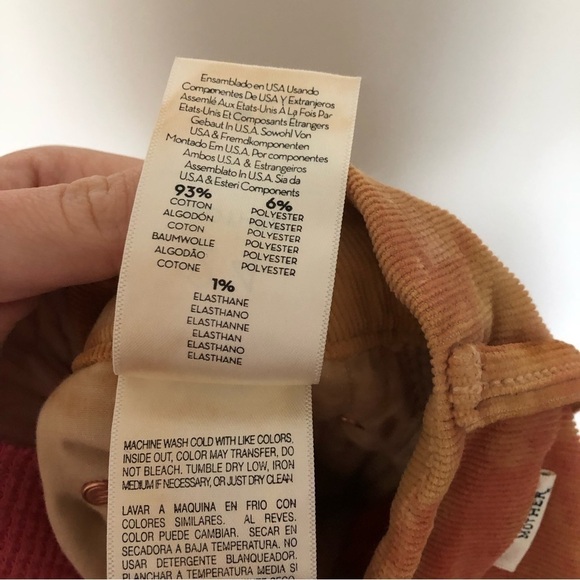 Mother High Waisted Looker Hopscotch Corduroy Tie Dye Pants 24 - Picture 7 of 10